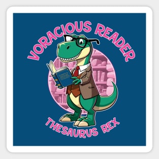 Voracious Reader: Thesaurus Rex - Dino Book Lover Magnet